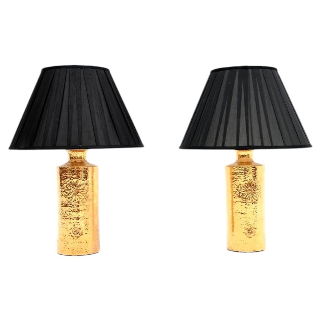 Pair of Vintage Swedish Ceramic Table Lamps by Bergboms For Sale