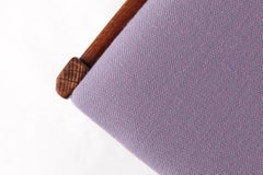 Pair of Vintage Swedish Chairs by LBG Group – 1970s Beech Wood & Purple Upholste