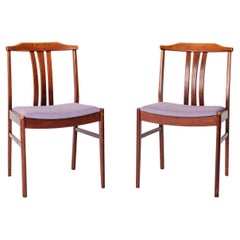 Pareja de sillas suecas vintage de LBG Group - Años 70 Madera de haya y tapizado morado