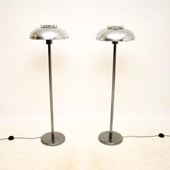 Pair of Vintage Swedish Chrome Floor Lamps by Borens