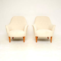 Pair of Vintage Swedish Cirkus Armchairs by Carl Malmsten