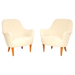 Coppia di poltrone Cirkus svedesi d
epoca di Carl Malmsten