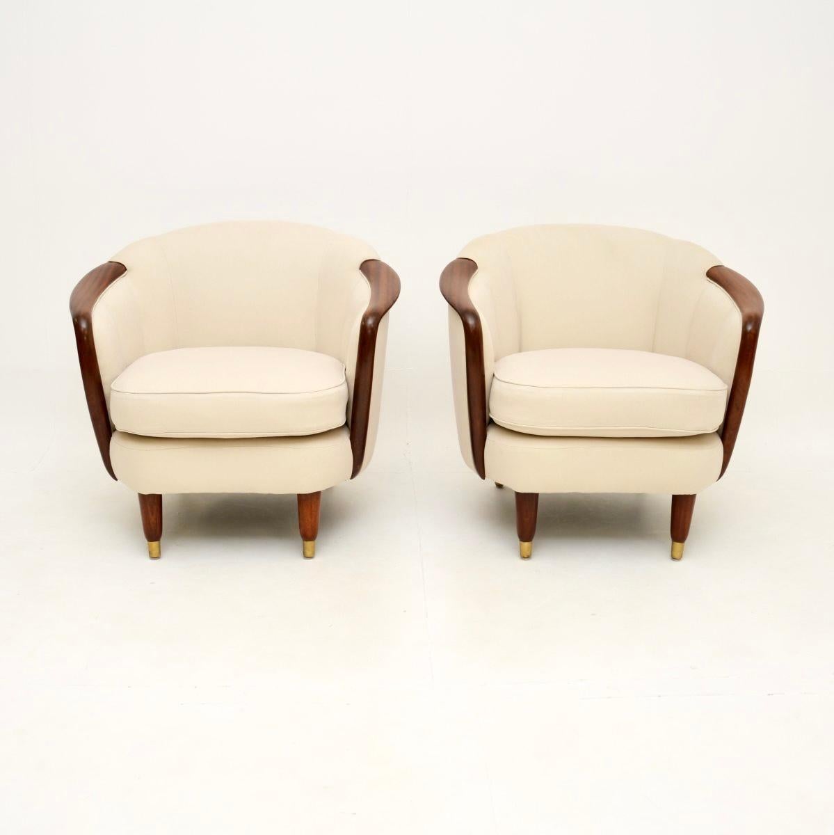Pair of Vintage Swedish Club Armchairs In Good Condition For Sale In London, GB