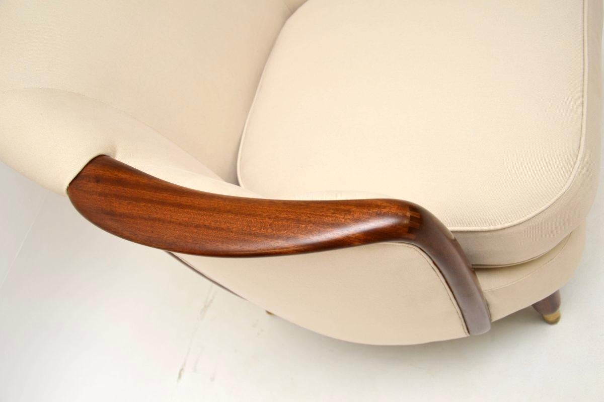 Fabric Pair of Vintage Swedish Club Armchairs For Sale