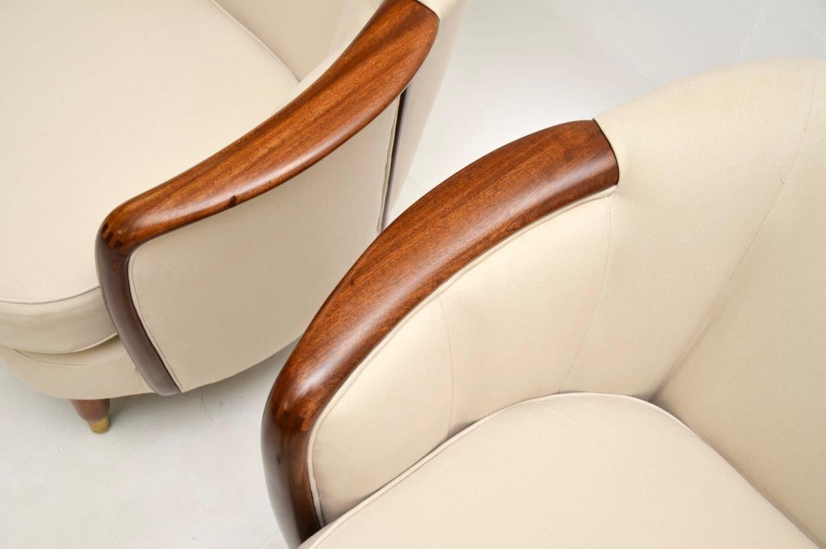 Pair of Vintage Swedish Club Armchairs For Sale 1