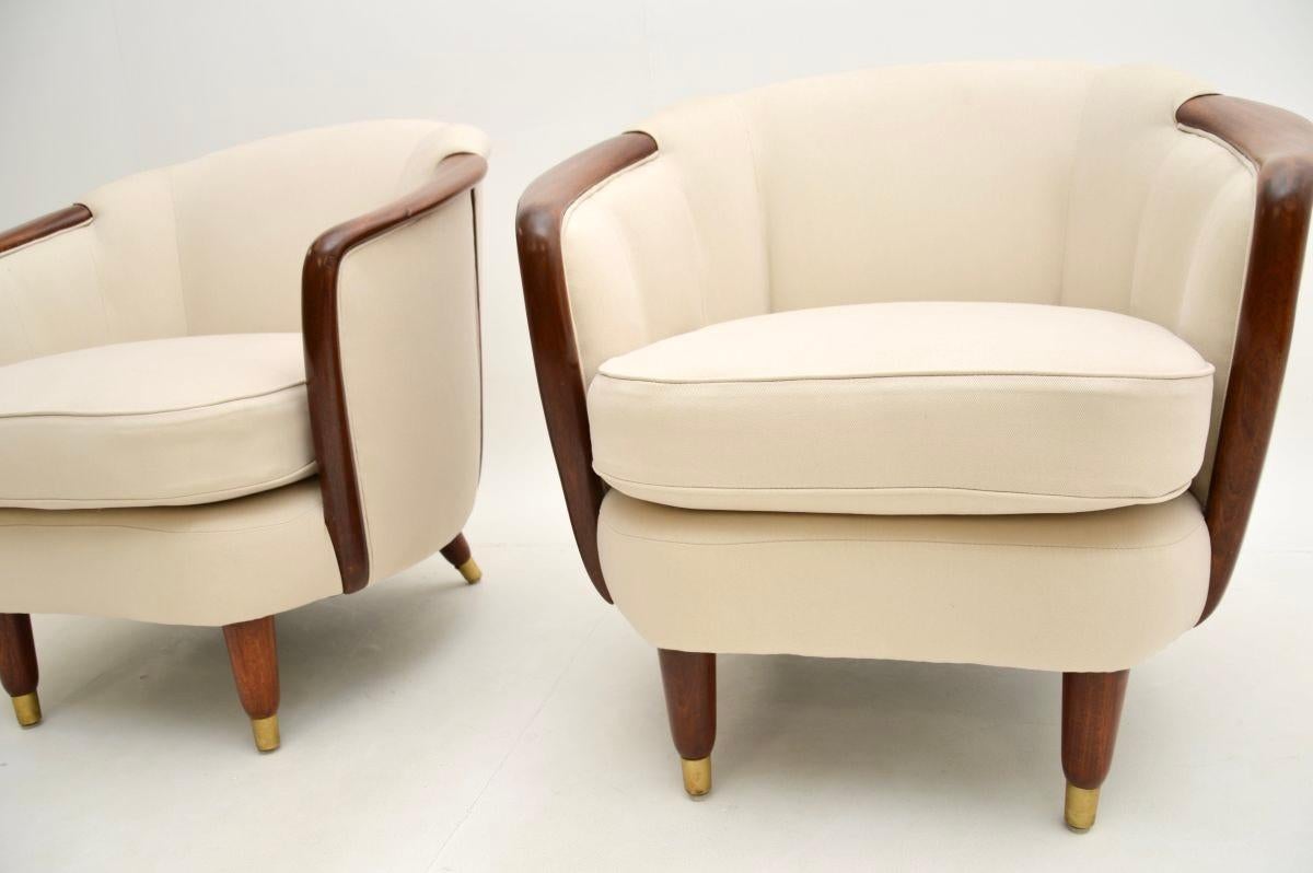 Pair of Vintage Swedish Club Armchairs For Sale 2
