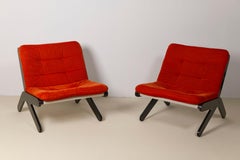 Pair of vintage Swedish corduroy lounge chairs, 1970's