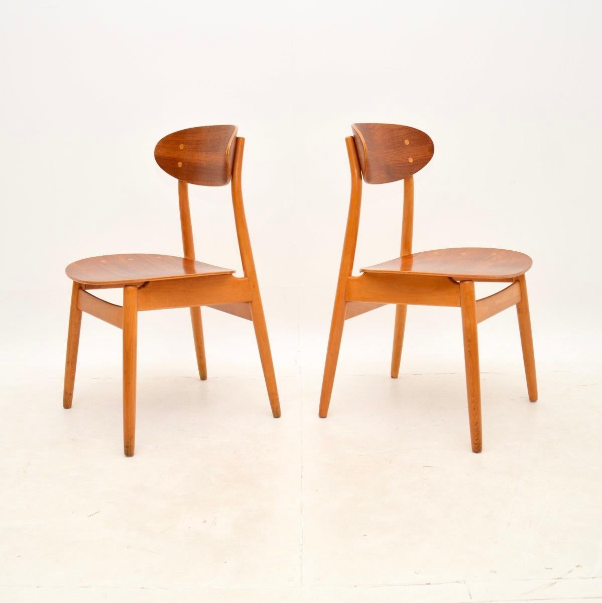 Mid-Century Modern Pair of Vintage Swedish Dining / Side Chairs by Sven Erik Fryklund