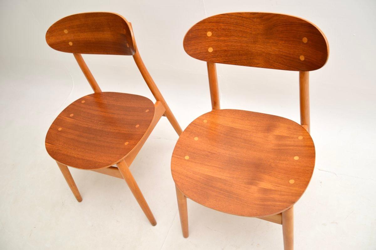 Beech Pair of Vintage Swedish Dining / Side Chairs by Sven Erik Fryklund