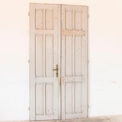 Pair of Vintage Swedish Doors with Original Gray Paint
