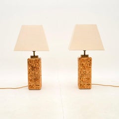 Schwedische Vintage-Tischlampen aus Glas von Henrik Blomqvist, Paar