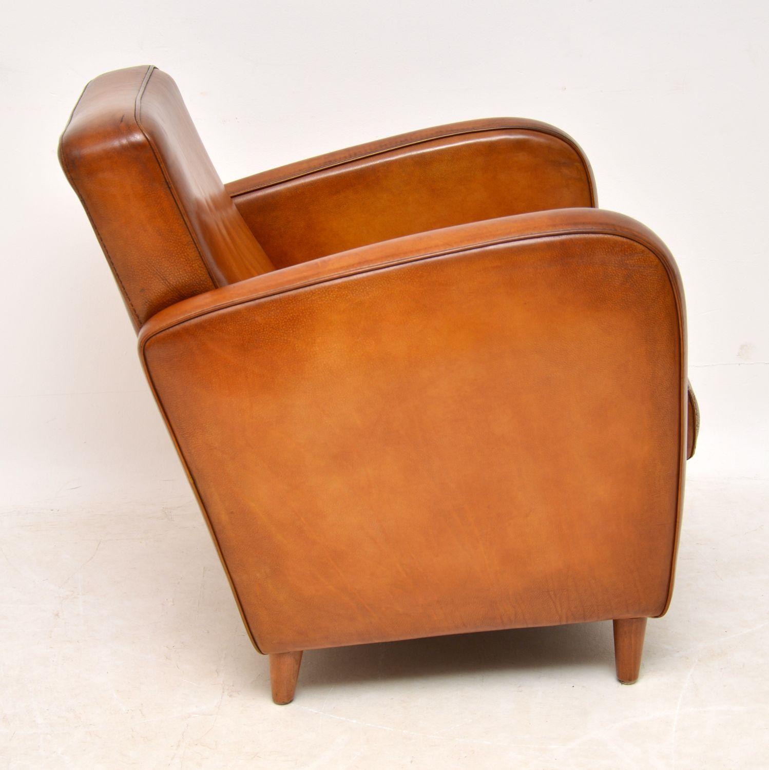Pair Of Vintage Swedish Leather Club Armchairs At 1stdibs