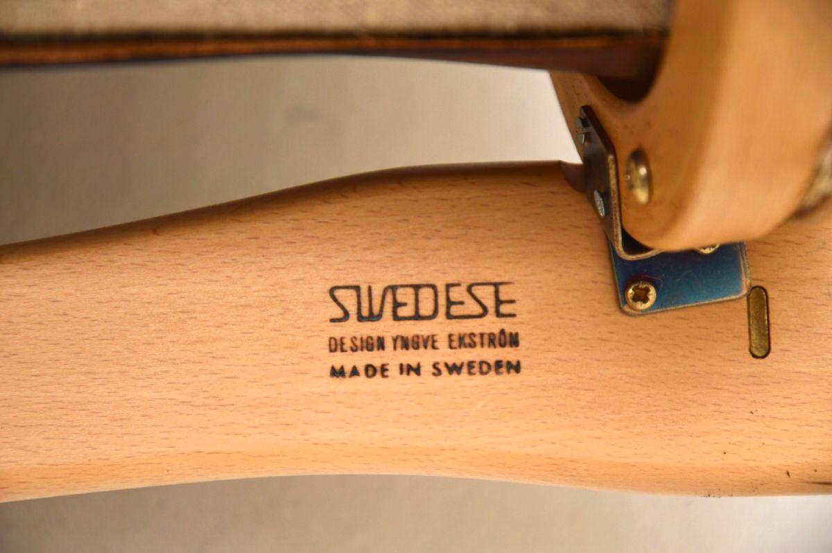Paire de fauteuils Lamino suédois vintage en cuir par Yngve Ekstrom en vente 4