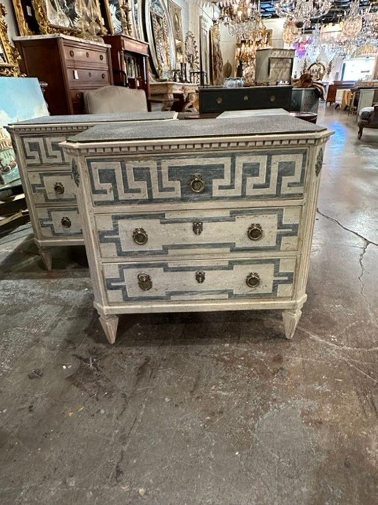 Pair of Vintage Swedish Neo-Classical Chests In Good Condition For Sale In Dallas, TX