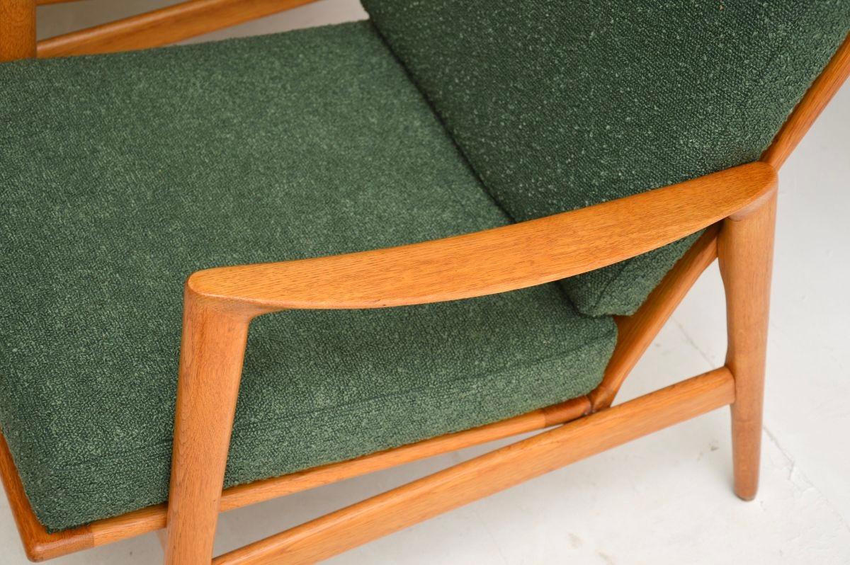 Pair of Vintage Swedish Oak Armchairs For Sale 4