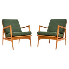 Paar schwedische Sessel aus Eiche
