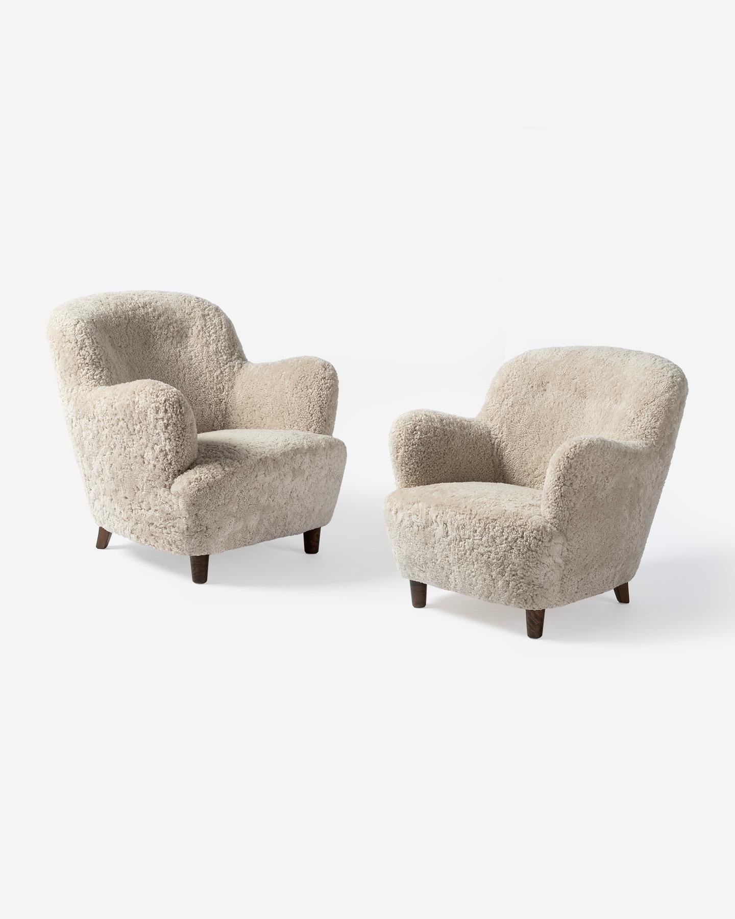 Pareja de sillones suecos Otto Schultz de la década de 1940 Escandinavo moderno en venta