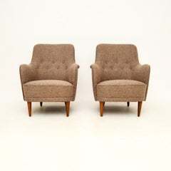 Pair of Vintage Swedish Samsas Armchairs by Carl Malmsten