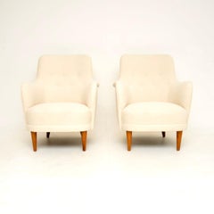 Pair of Vintage Swedish Samsas Armchairs by Carl Malmsten