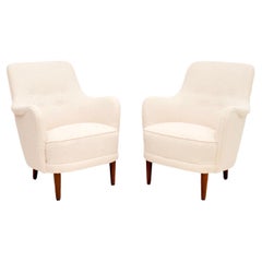 Pair of Vintage Swedish Samsas Armchairs by Carl Malmsten