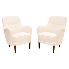 Pair of Vintage Swedish Samsas Armchairs by Carl Malmsten