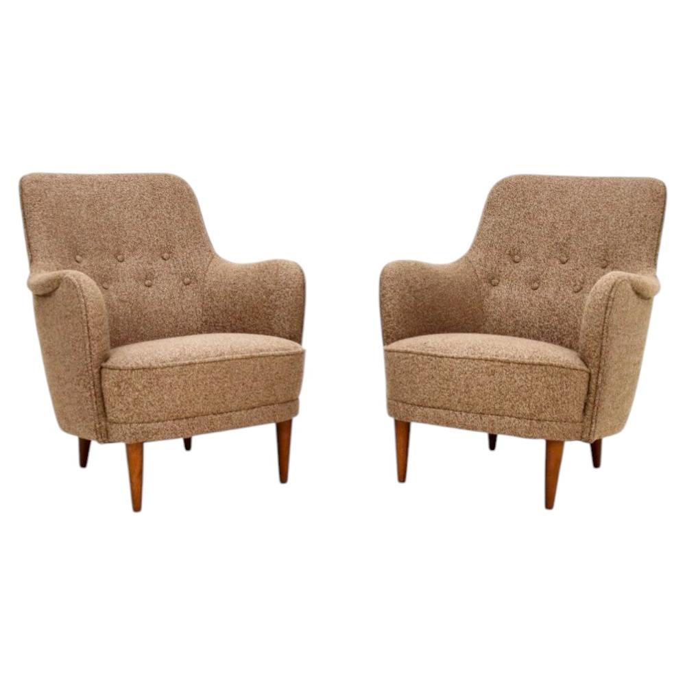 Pair of Vintage Swedish Samsas Armchairs by Carl Malmsten