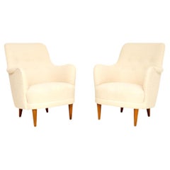Pair of Vintage Swedish Samsas Armchairs by Carl Malmsten