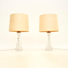 Coppia di lampade da tavolo svedesi vintage di Carl Fagerlund per Orrefors