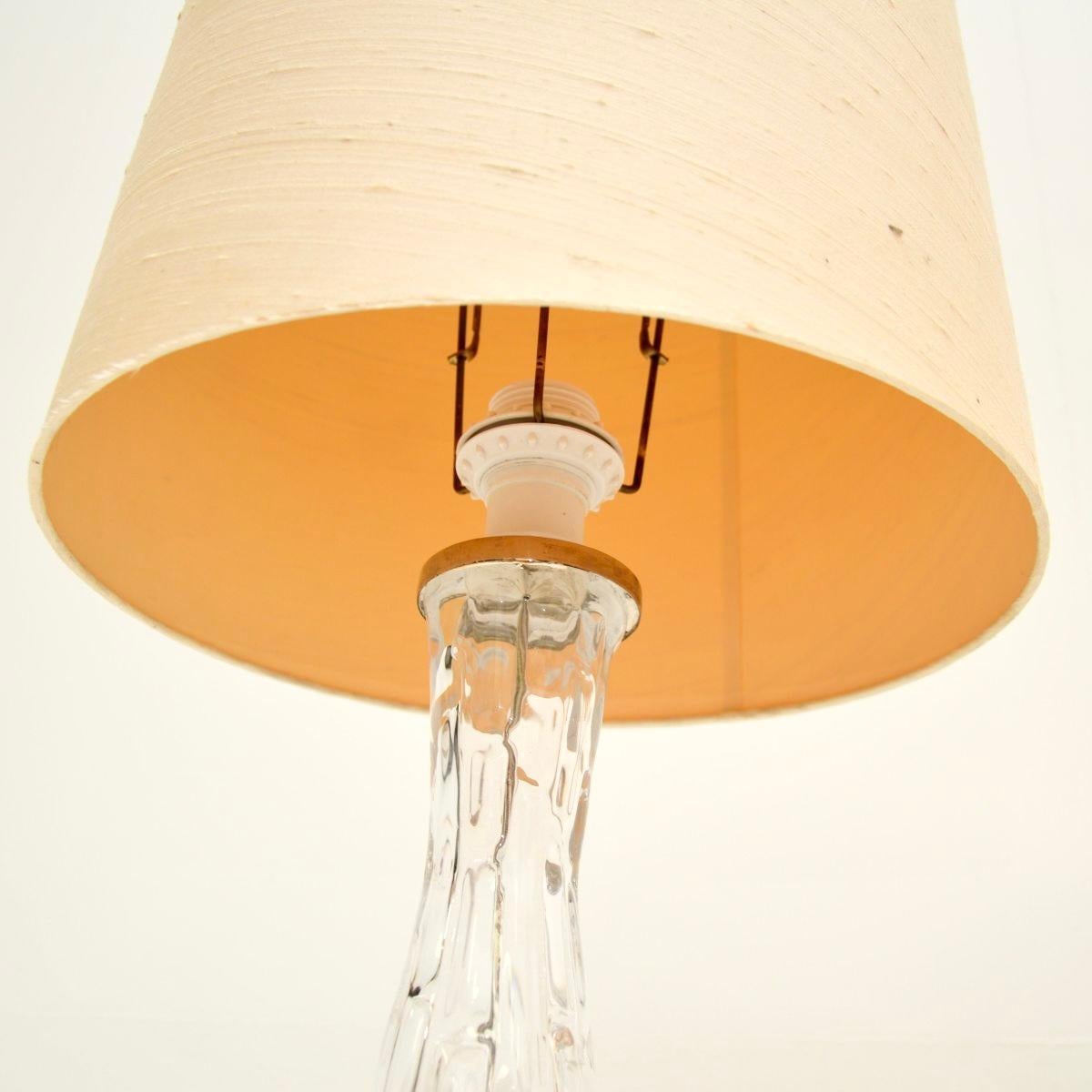 Mid-Century Modern Pair of Vintage Swedish Table Lamps by Carl Fagerlund for Orrefors For Sale