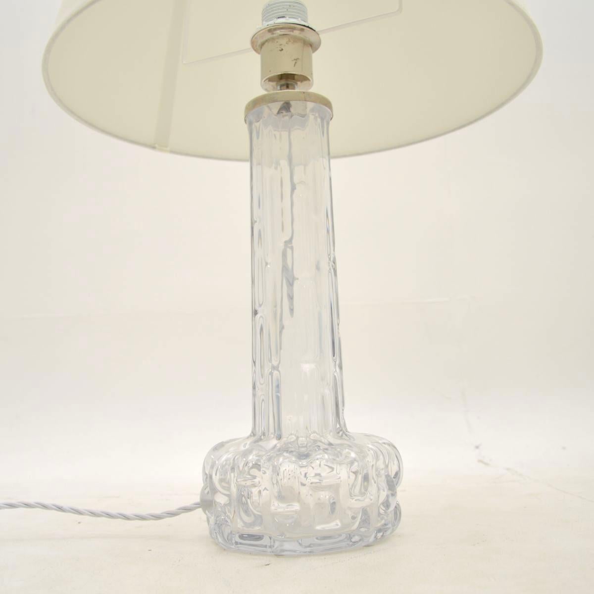 Mid-Century Modern Pair of Vintage Swedish Table Lamps by Carl Fagerlund for Orrefors For Sale