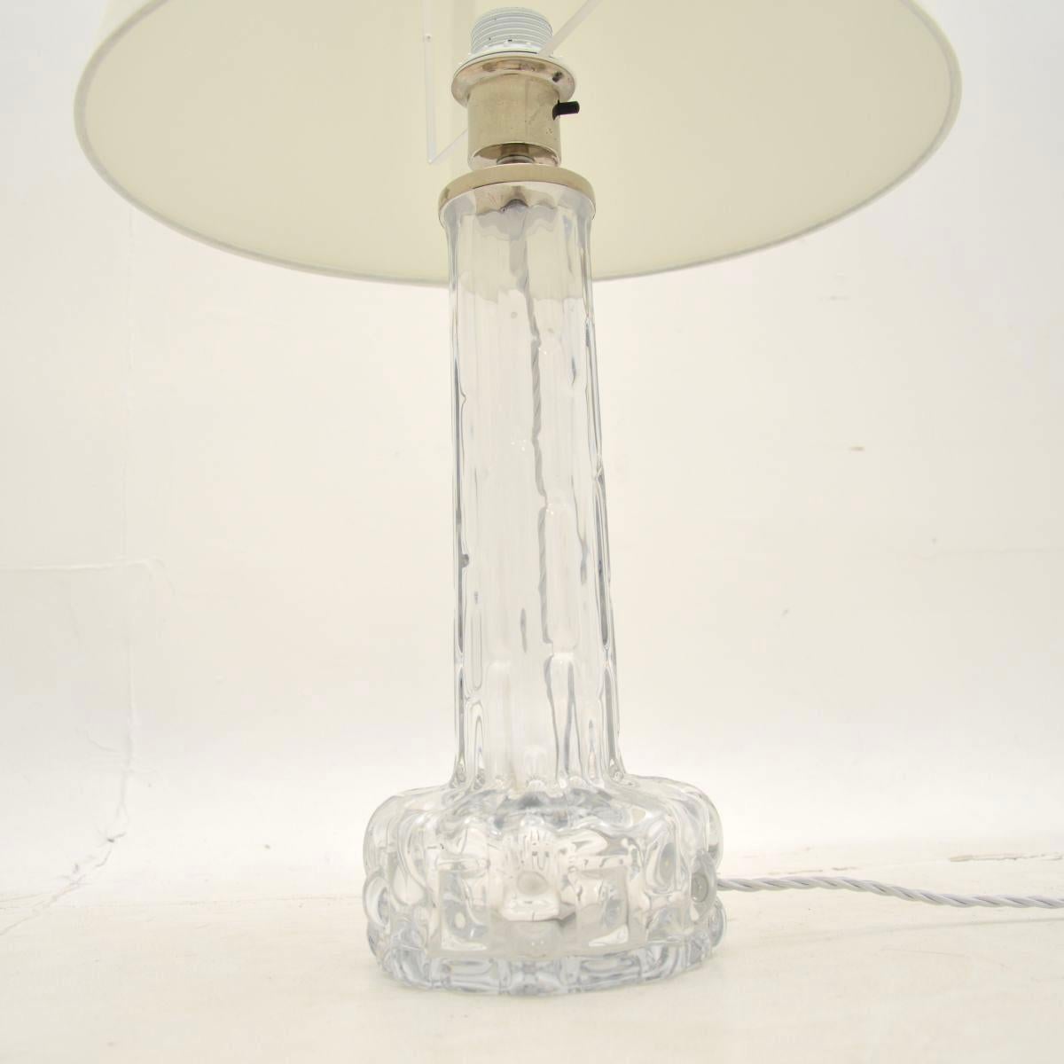 Pair of Vintage Swedish Table Lamps by Carl Fagerlund for Orrefors In Good Condition For Sale In London, GB