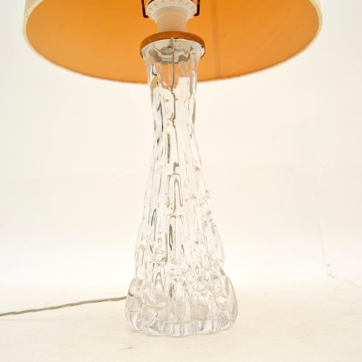 Mid-20th Century Pair of Vintage Swedish Table Lamps by Carl Fagerlund for Orrefors For Sale