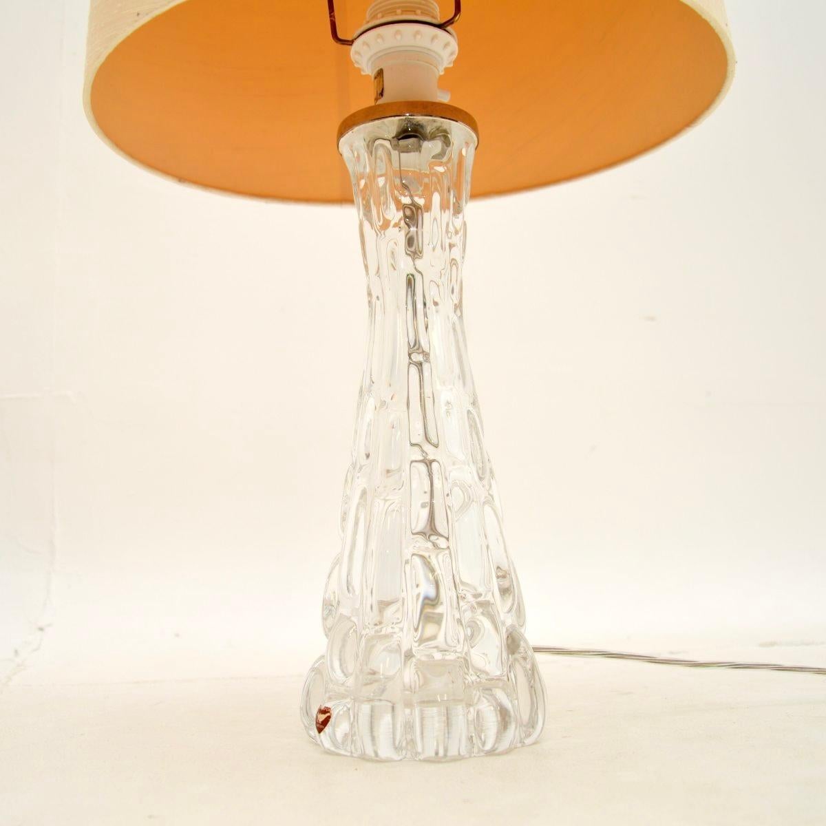Glass Pair of Vintage Swedish Table Lamps by Carl Fagerlund for Orrefors For Sale