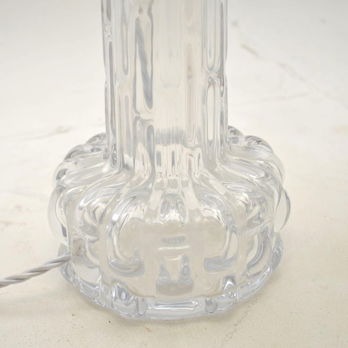 Pair of Vintage Swedish Table Lamps by Carl Fagerlund for Orrefors For Sale 1