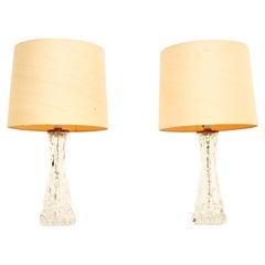 Coppia di lampade da tavolo svedesi vintage di Carl Fagerlund per Orrefors