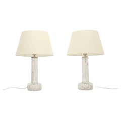 Coppia di lampade da tavolo svedesi vintage di Carl Fagerlund per Orrefors