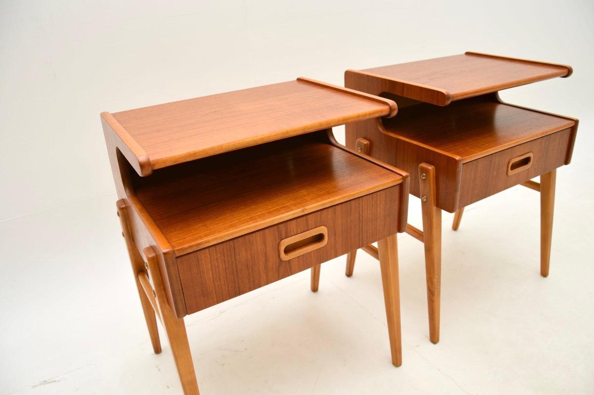 Pair of Vintage Swedish Teak Bedside Tables 2
