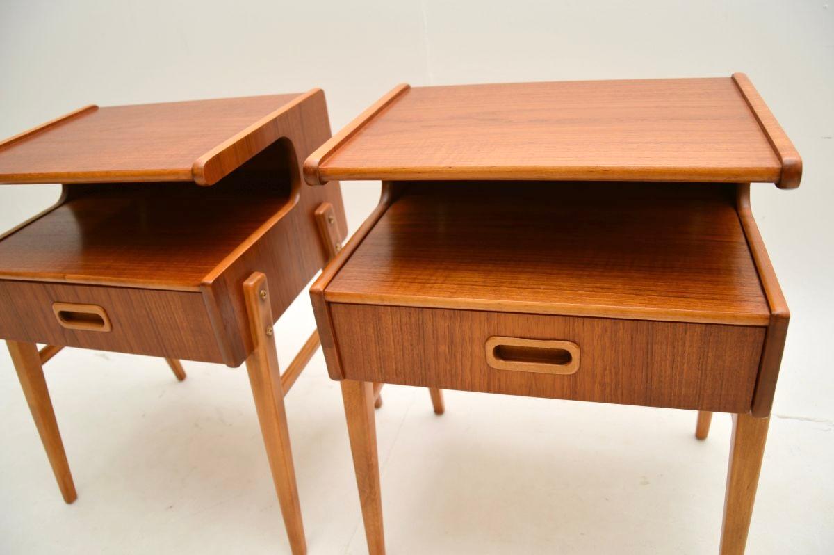 Pair of Vintage Swedish Teak Bedside Tables 3