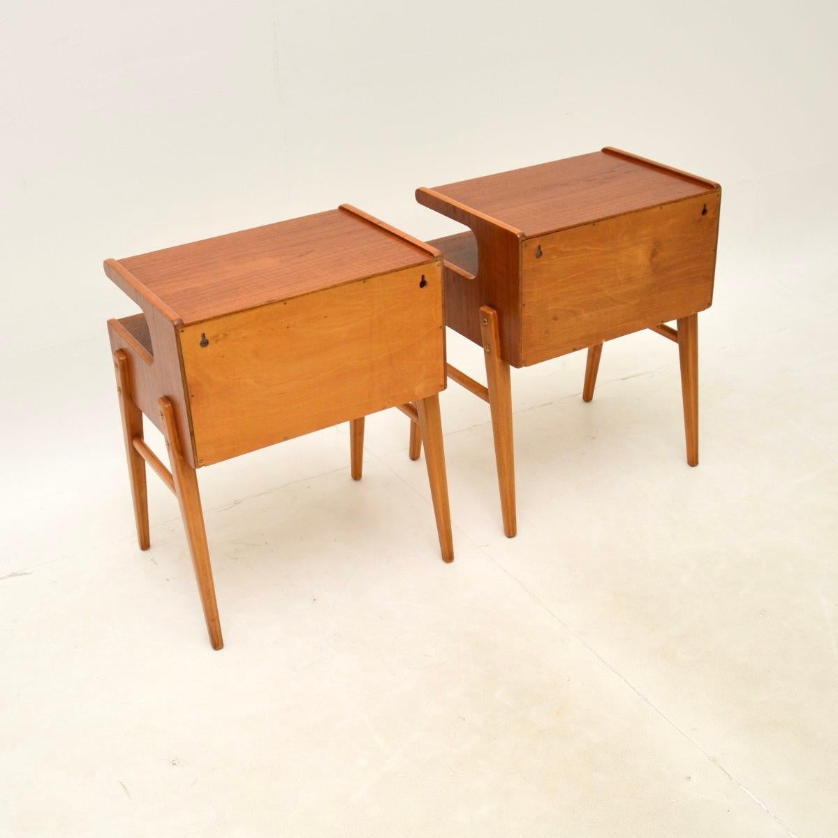 Pair of Vintage Swedish Teak Bedside Tables 4