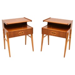 Paire de tables de chevet suédoises vintage en teck