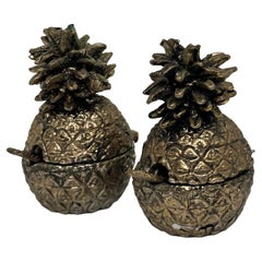 Pair of Vintage Sweetener Pill Boxes Pineapple Design, Italy 1960s