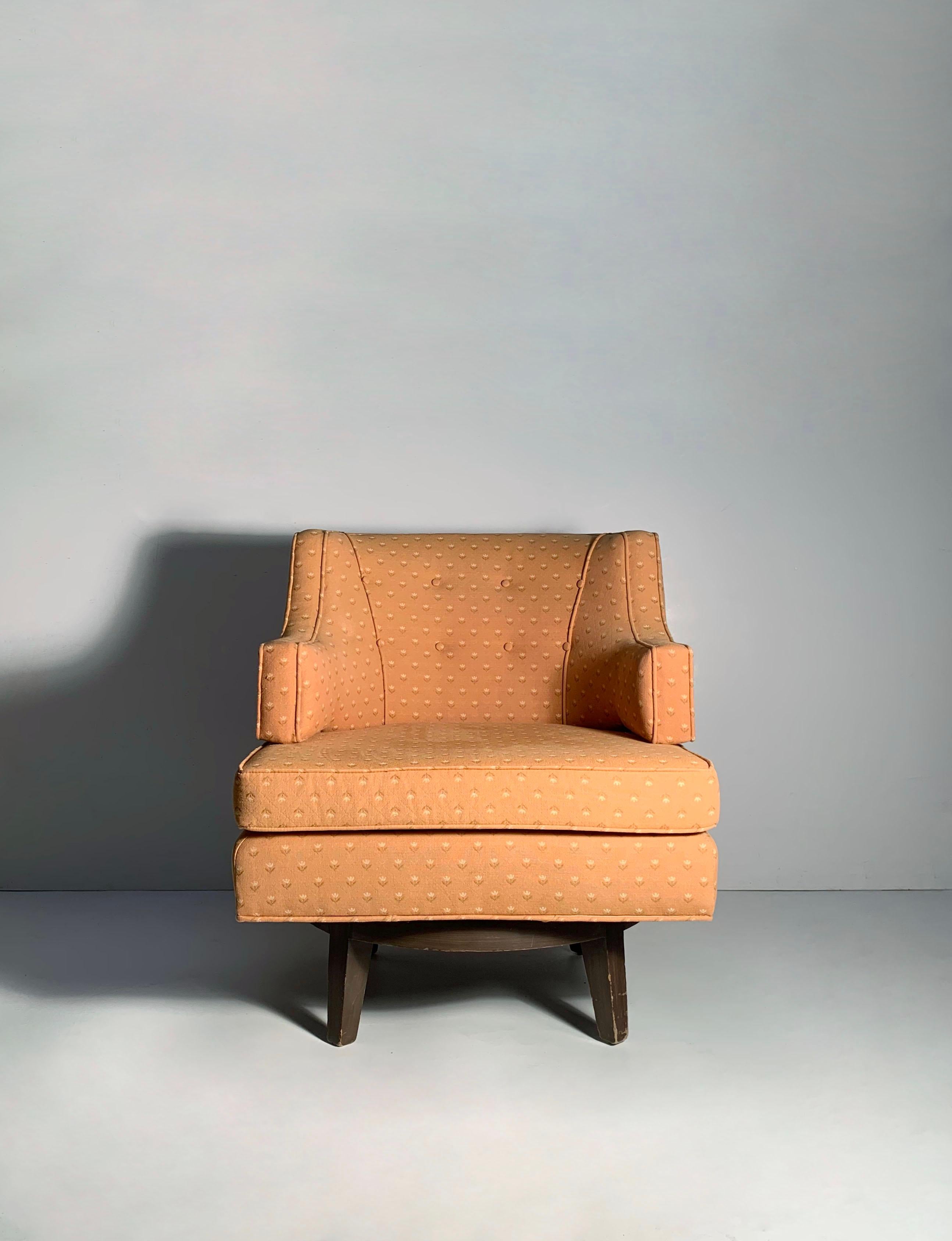 Mid-Century Modern Paire de fauteuils de salon pivotants vintage en vente