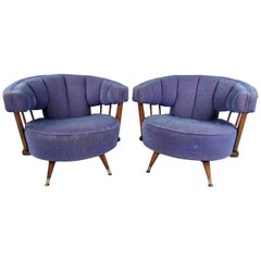Pair of Vintage Swivel Lounge Chairs