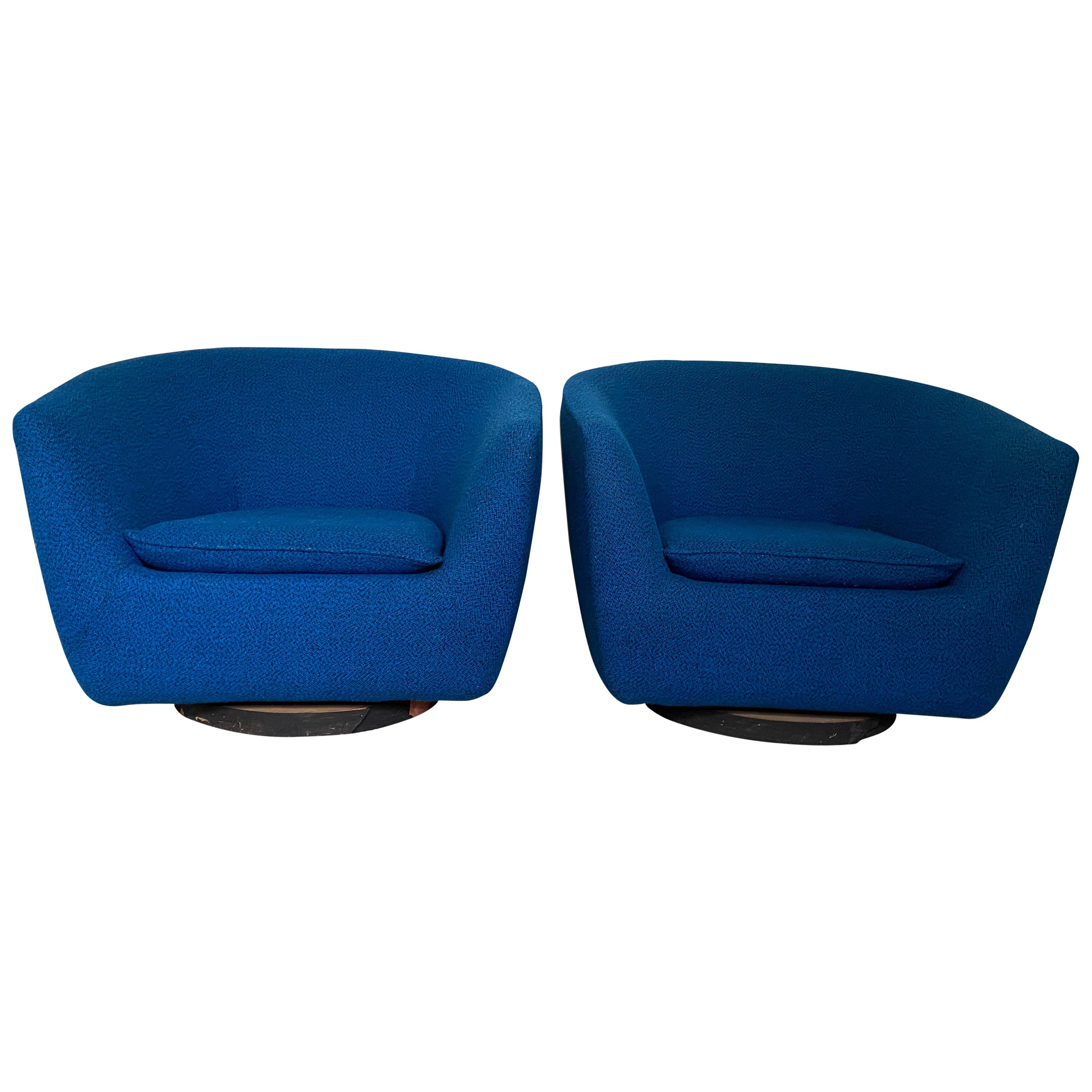 Pair of Vintage Swivel Lounge Chairs