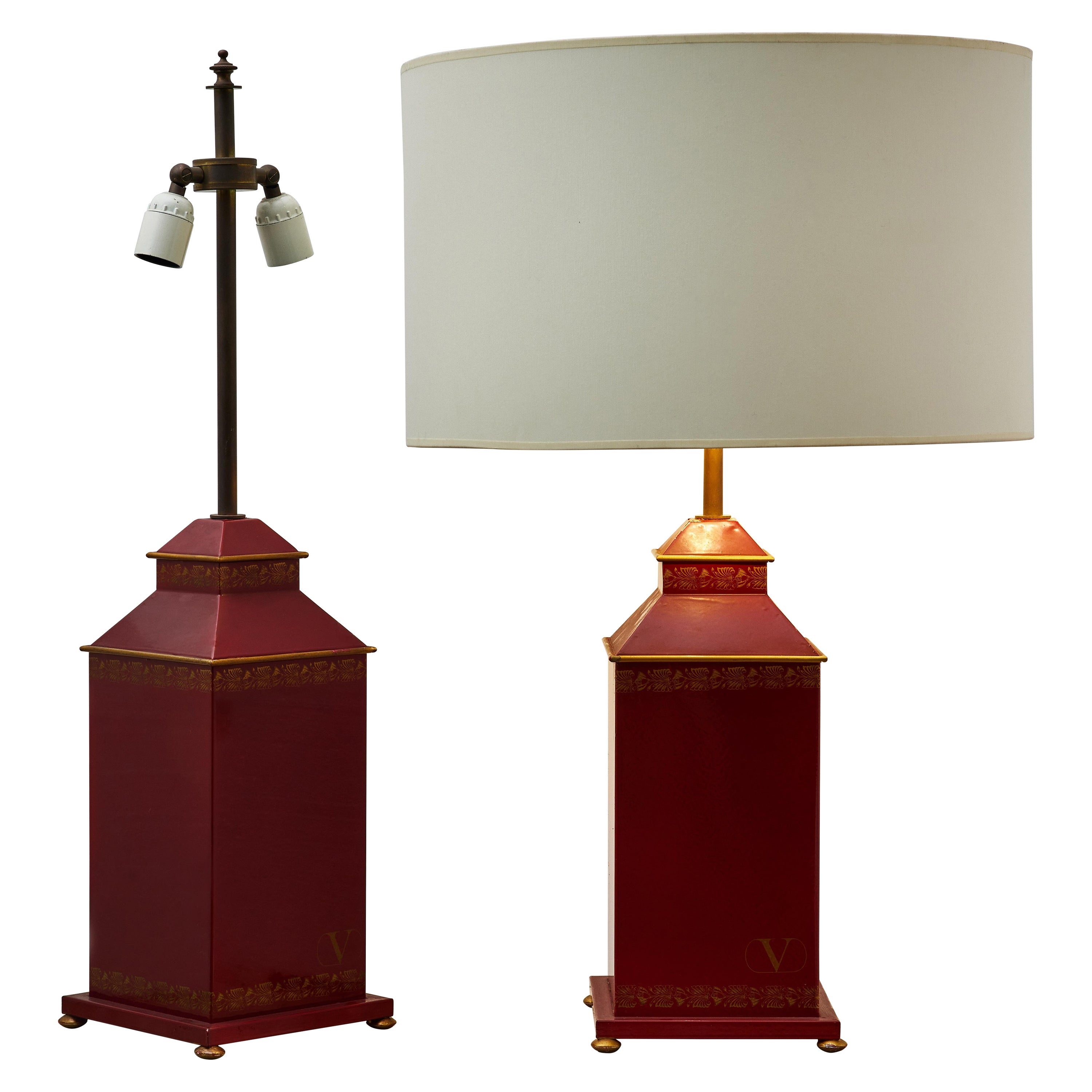 Paar Vintage-Tischlampen zum Selbstkostenpreis im Angebot