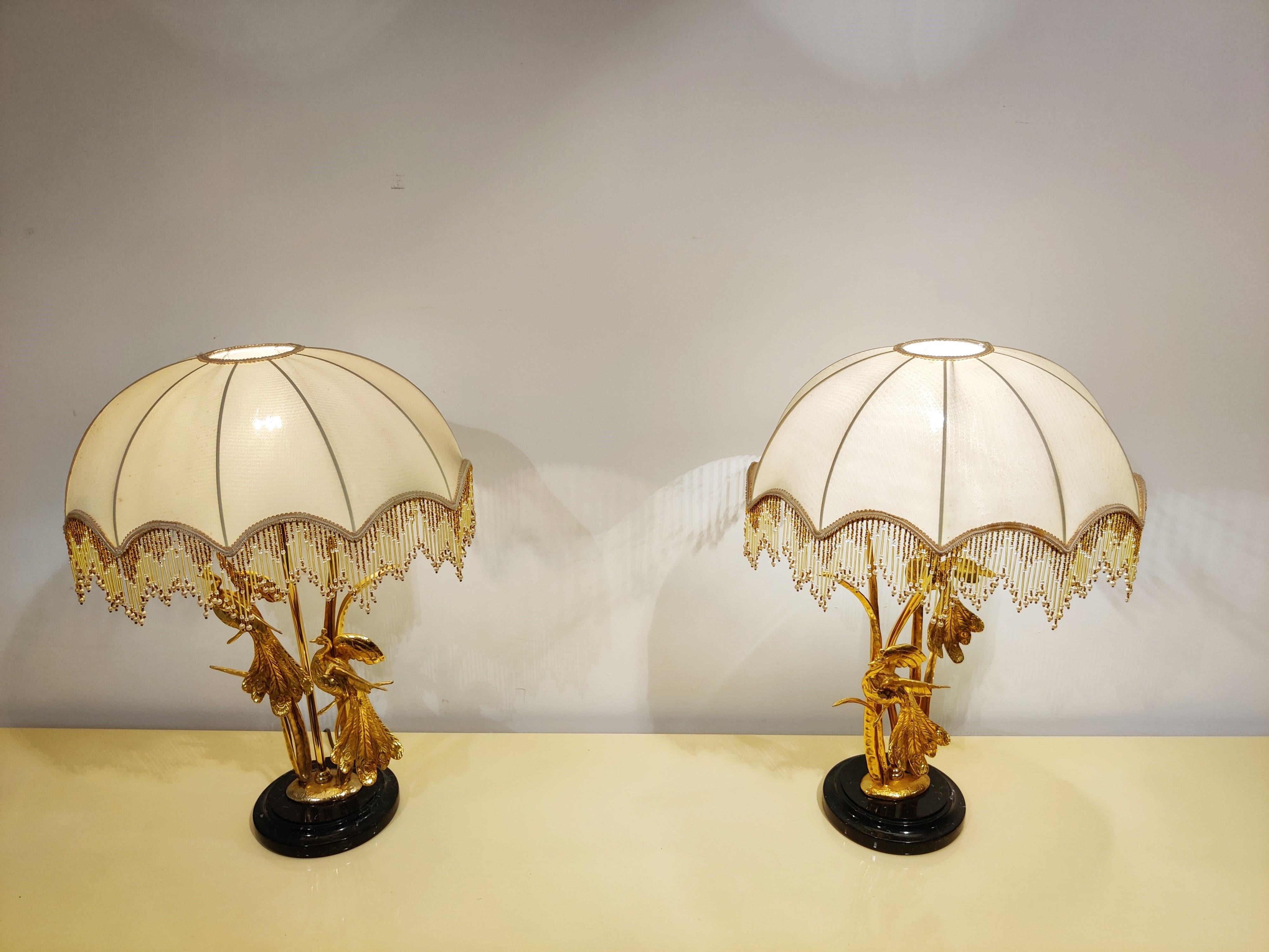 Hollywood Regency Pair of Vintage Table Lamps by L. Galeotti, 1970s