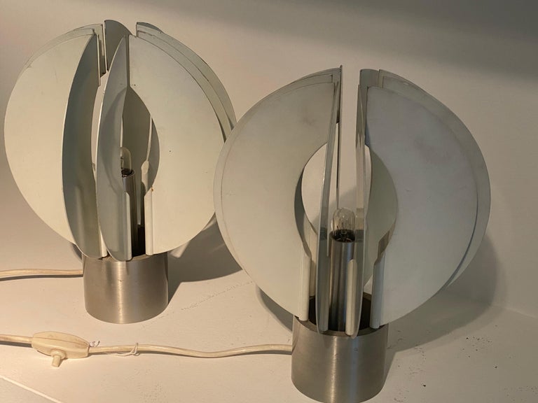 Pair of Vintage Metal Table Lamps from Italy For Sale at 1stDibs
