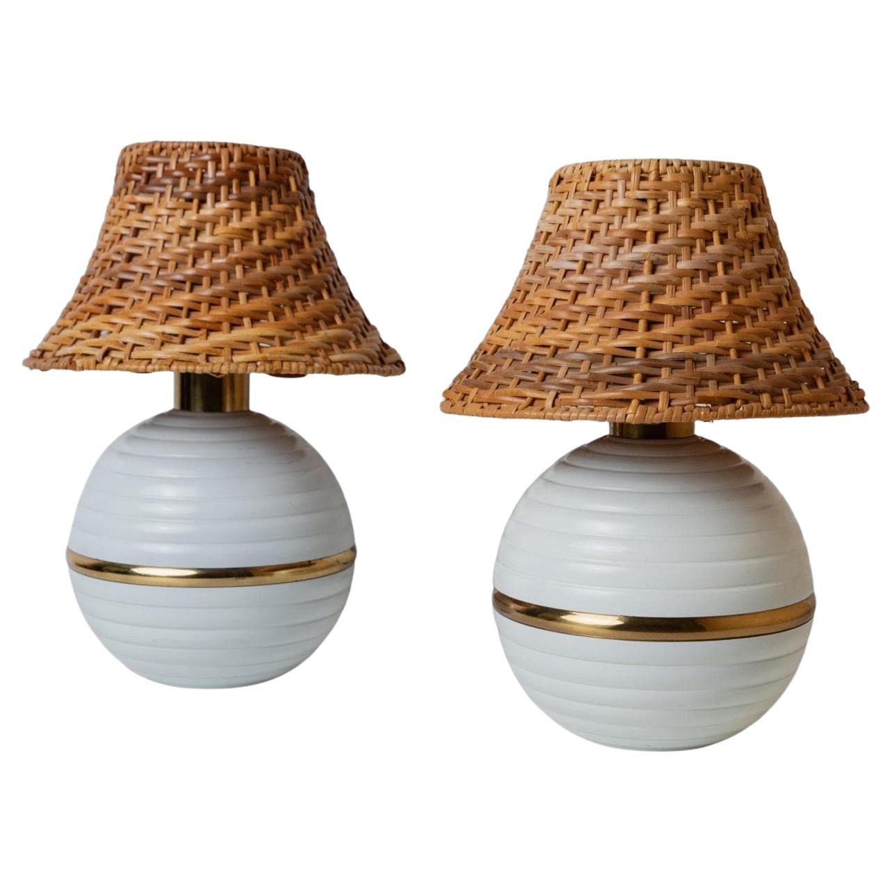 Pair of Vintage Table Lamps, Italy, 1980s For Sale