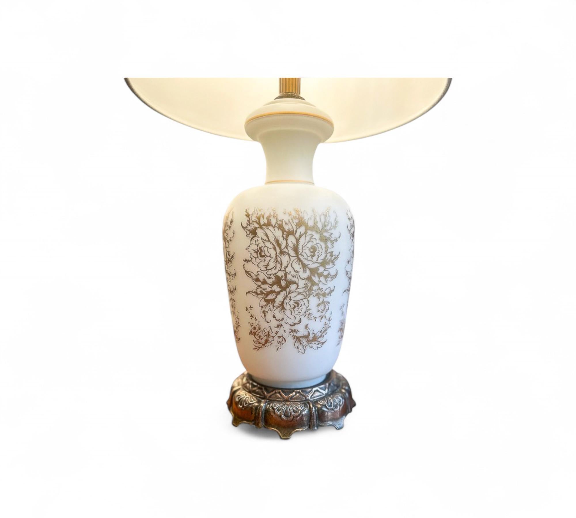 Brazilian Pair of Vintage Table Lamps with Rose Motif, Unknown, 1960s – Lot 822 For Sale