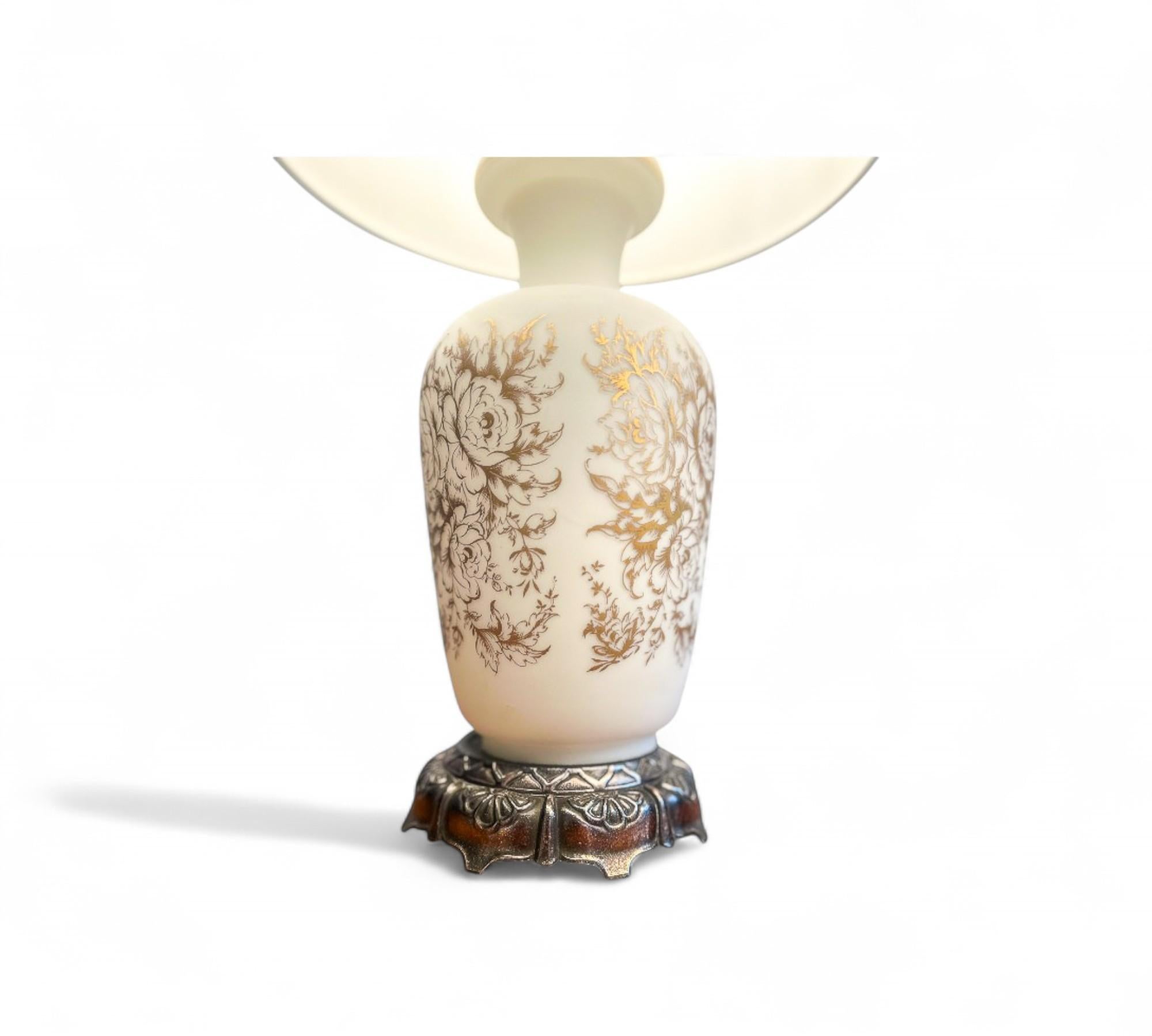 20th Century Pair of Vintage Table Lamps with Rose Motif, Unknown, 1960s – Lot 822 For Sale